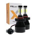 4 Sides LED Cool White Headlights COB Chips Bulbs Lamps Conversion Kits 6500K