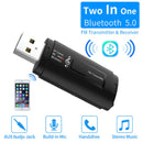Bluetooth 5.0 3.5 mm Audio FM Transmitter Receiver USB Adapter Car AUX Spea BX