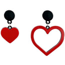Acrylic Fashion Heart Shaped Lady Sweet Asymmetric Red Earrings