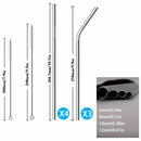 7 Pack Stainless Steel Wide Drinking Straws, Reusable Straws for Smoothie C