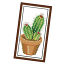 14CT Cross Stitch Kit Including Embroidery Cloth With Cactus Pattern 10x19cm