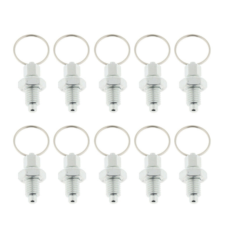 10x M10 Index Plunger with Ring Pull Spring Loaded Retractable Locking Pin