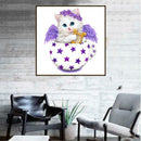 Cat 5D DIY Diamond Painting Embroidery Mosaic Needlework Home Decor(Purple)