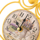 Home Decorative Wall Clock Table Stand Clock Kids Room Clock 16x20cm Yellow