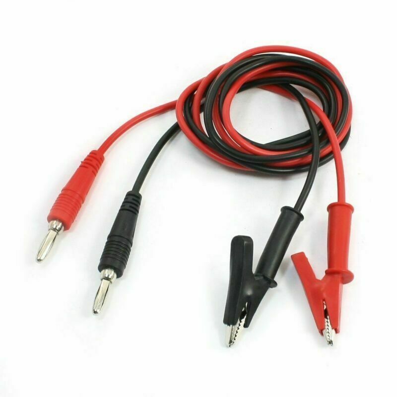 New Test Wire Probe Lead Silicone Banana Plug to Crocodile Alligator Clip 102cm