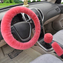 Steering-Wheel Plush Car Steering Wheel Covers Winter Faux Fur Hand Brake a H8W1