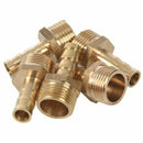 5Pcs 3/8 inch PT Thread 8mm Air Water Fuel Hose Brass Barb Fitting Adapter V6N2