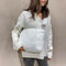 Women Plush Messenger Bag Big Capacity Fluffy Shoulder Handbags (White)