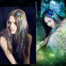 LED Colorful Butterfly Flashing Hair Braid Lights Up Party Wig Christmas No V5C0