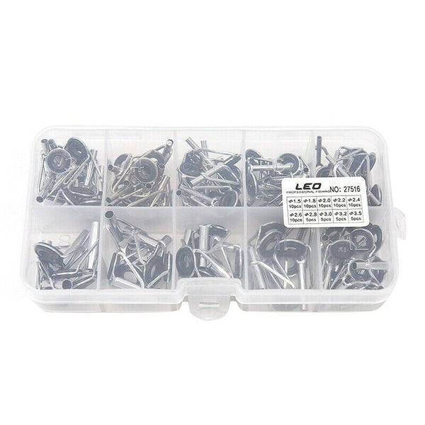 80Pcs Diy Eye Rings Fishing Rod Guide Tip Set Repair Kit For Fishing Rods S