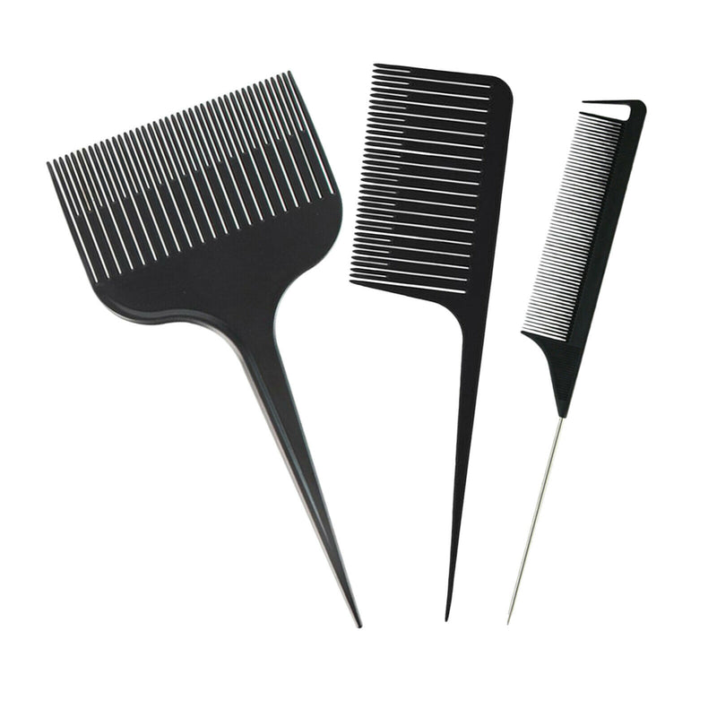 ABS Plastic Weaving Sectioning Highlight Foiling Comb Tail Combs Black