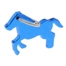 Aluminum Horse Pattern Bottle Opener Key Ring Keychain Bag Pendent Blue