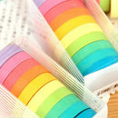 20x Writable Rolls Paper Washi Masking Tape Rainbow Colours Sticky Adhesive OMJ