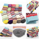 1 Pair Womens Thicken Warm Socks Boho Winter Mid High Retro Socks Random Color