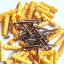 50Sets M6 Yellow Frame Fixings Expansion Tube Anchors
