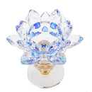 Buddhist Lotus Flower Tea Light Candlestick Candle Holder Crafts Blue