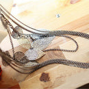 Bohemian Leaves Multi-layer Long Necklace Pendant Chain Fashion Jewelry 3C