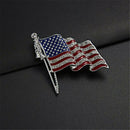 Fashion American USA Flag Rhinestones Crystal Brooch Pin Elegant Jewelry Gift j7