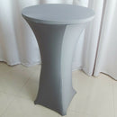 Grey Stretch Cocktail Poseur Dry Bar Pub Spandex Tablecloth Cover Party 60cm