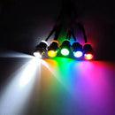 0.31" LED Metal Indicator Pilot Dash Light Lamp 12V Car Truck Red Green Blu FT
