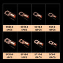 60Pcs Electrical Copper Lug Cable Wire Connectors Crimp Terminal SC6-25 Set Kit