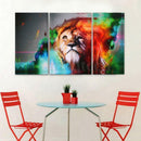 Set of 3Pcs Canvas Art Wall Painting Pictures Colorful Lion Landscape Print