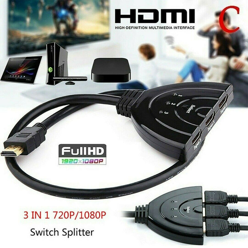 4K 3 Port HDMI Splitter Cable 4K HDMI 1.4 Switch Switcher HUB Adapter for HDTV X