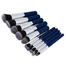 10Pcs Women Fashion Blue Makeup Blush Brush Powder Cosmetic Foundation Brush