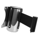 Queue Barriers Crowd Control Stainless Steel 2m Retractable Belt Black