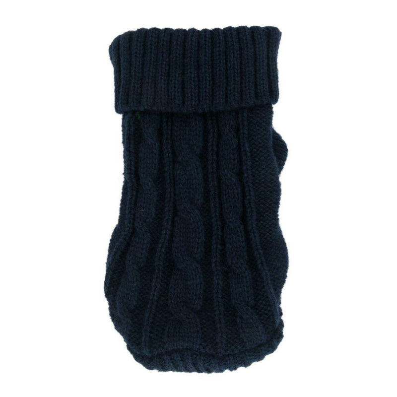 Small Pet Dog Sweater Warm Clothes Crochet Coat For Chihuahua Dark Blue 8#