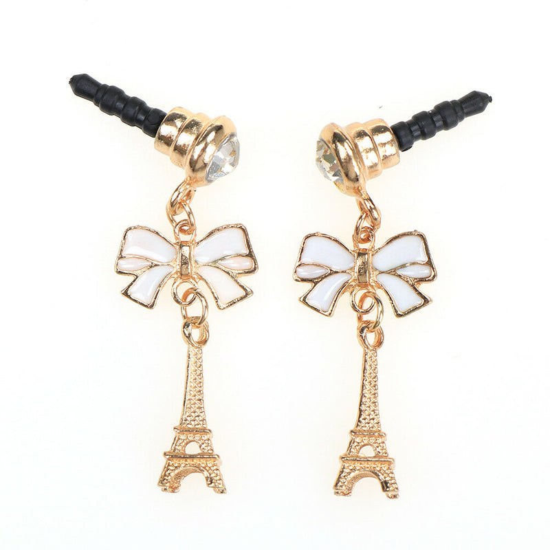 Bow tie Eiffel Tower Anti Dust Stopper Earphone Jack Plug For Moblie Phone MO