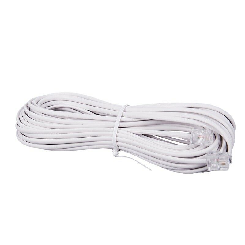 1pcs 10m RJ11 Telephone Connector Extension Cable White L7C9
