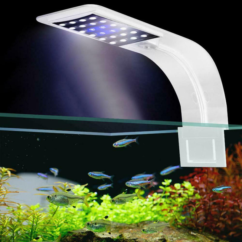 LED Waterproof Aquarium Light Tank Plant Grow Clip Lamp (Blue White White) A