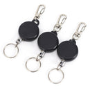 Retractable Key Chain Reel Steel Cord Recoil Belt Ring Badge Pass ID Card OH