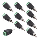 10Set RCA Connectors Male Plug to AV Screw Terminals Video AV Balun Adapter
