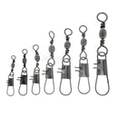 70Pcs Fishing Interlock Snap Barrel Swivels Rolling Solid Ring Multiple Size