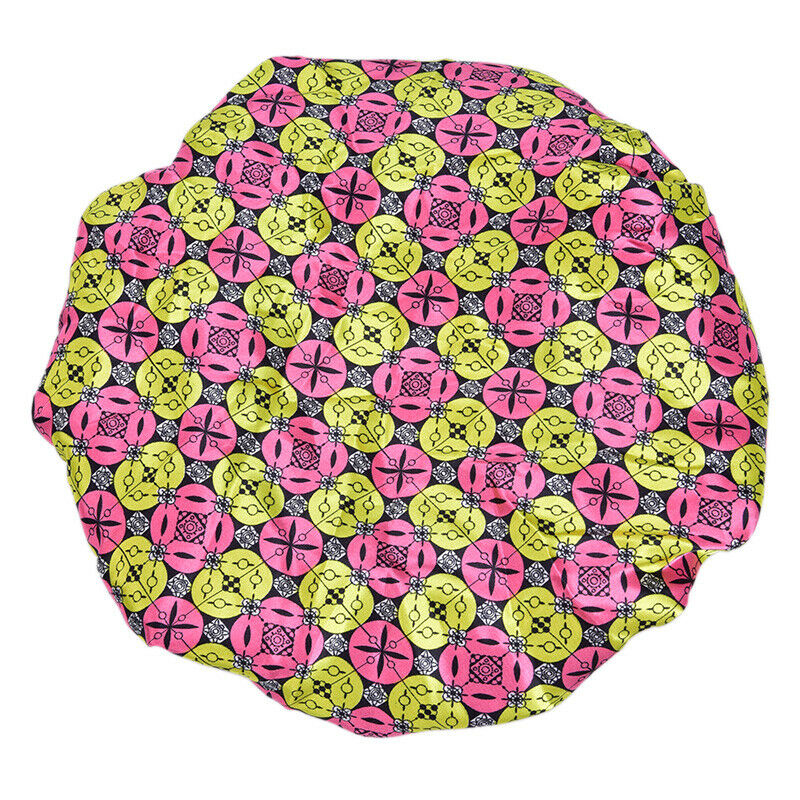 Night Sleep Cap Satin Hair Bonnet Hat Head Cover Wide Elastic Band Hair Loss Ca-