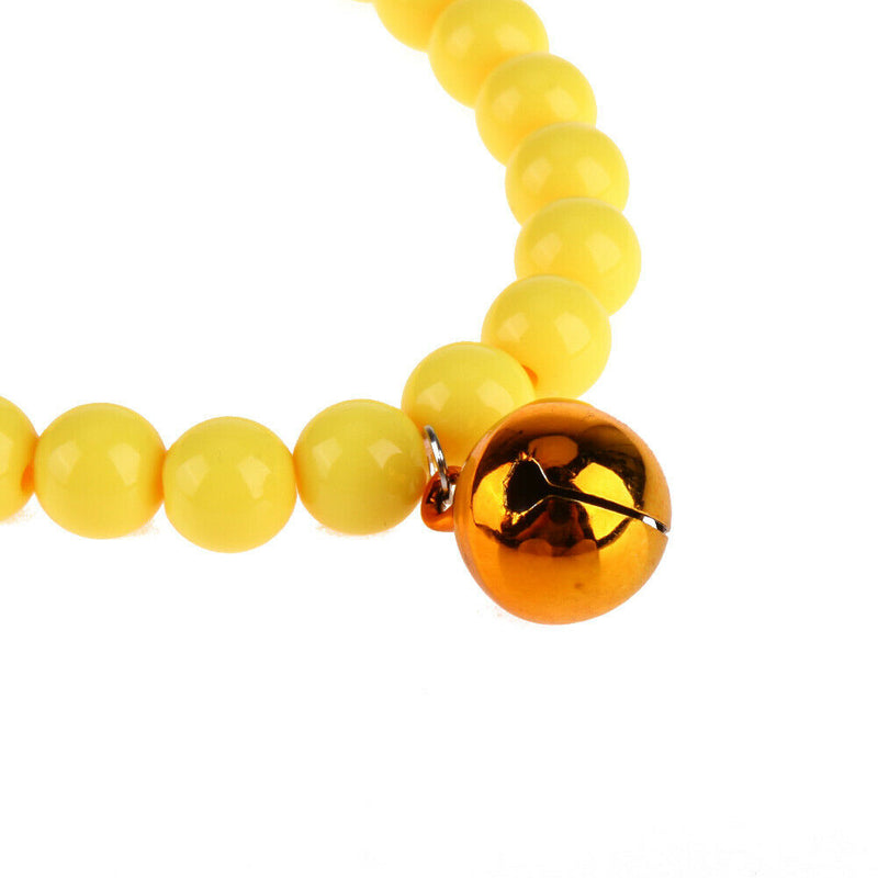 Pet Dog Cat Jewelry Acrylic Beads Necklace Bowknot Collars With Bells