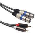 Dual RCA to XLR Female Cable, 2 XLR to 2 RCA Plug HiFi Stereo Audio Connection