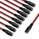 10Pcs 12V 5.5x2.1mm Male + Female DC Power Socket Jack Plug Connector Cable Wire