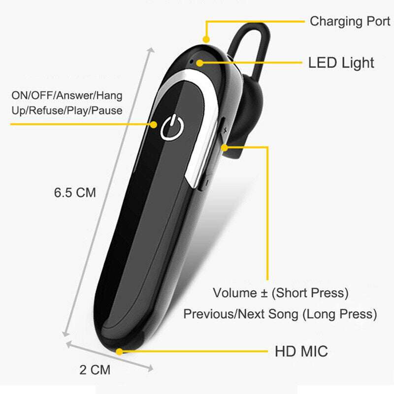 Bluetooth Earphone with Microphone 32 Hours Talk Time Wireless Headset Swea H6X4