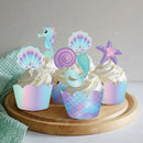 20pcs Mermaid Cake Border Baby Shower Wedding Cake Topper Decorations Wrapper FT