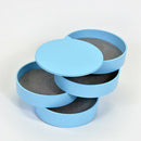 4 Layers Rotatable Jewelry Storage Box Plastic Cosmetic Container (Blue) A