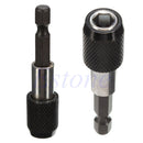 1/4" 60mm Hex Shank Drill Screw Quick Release Magnetic Screwdriver Bit Holder
