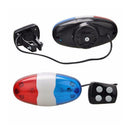 6 LED Bike Police Front Light Warning Siren Cycling Electric Horn Bell