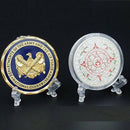 10 Coin Capsule Case Challenge Badge Medal Mini Cards Display Easel Stand Holder