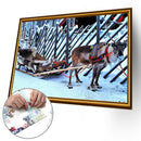 Paper Puzzles Jigsaw 1000pcs Snowfield Deer Educational Assemble DIY Toys