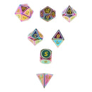 7x Rainbow Metal Dices for Role Playing Board Game D4-D20 14mm/0.55'' Gift B