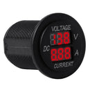 DC 12-24V Red LED Dual Display Voltmeter Ammeter Round Panel for car motorc