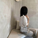 Women Nylon Handbags Shoulder Ladies Fashion Zipper Totes Bag (Leopard)